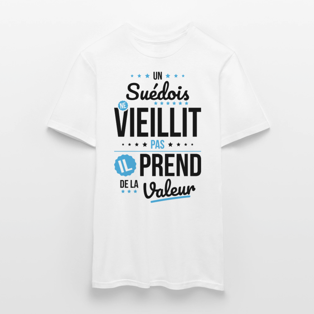 T-shirt Homme - Un Suédois ne vieillit pas - blanc