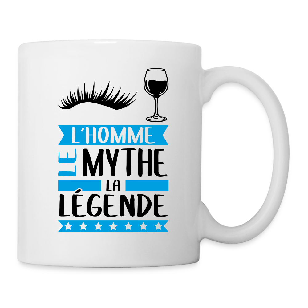 Mug blanc Sylvain rébus – L’homme, le mythe, la légende - blanc