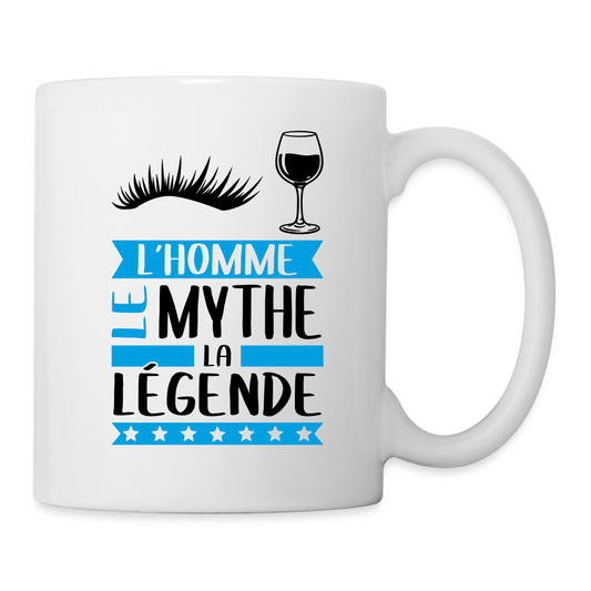 Mug blanc Sylvain rébus – L’homme, le mythe, la légende - blanc