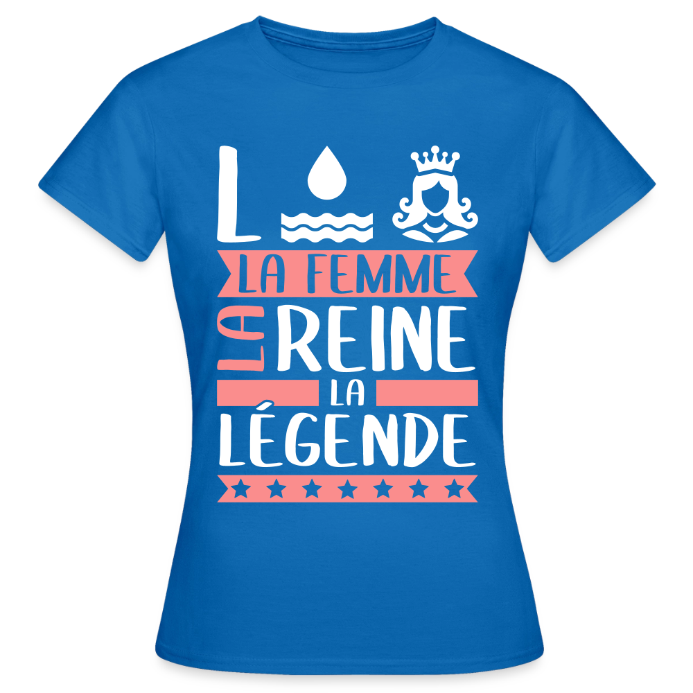 T-shirt femme Lorraine rébus – La femme, la reine, la légende - bleu royal