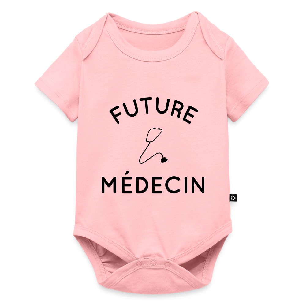 Body Bébé bio manches courtes - Future médecin - rose