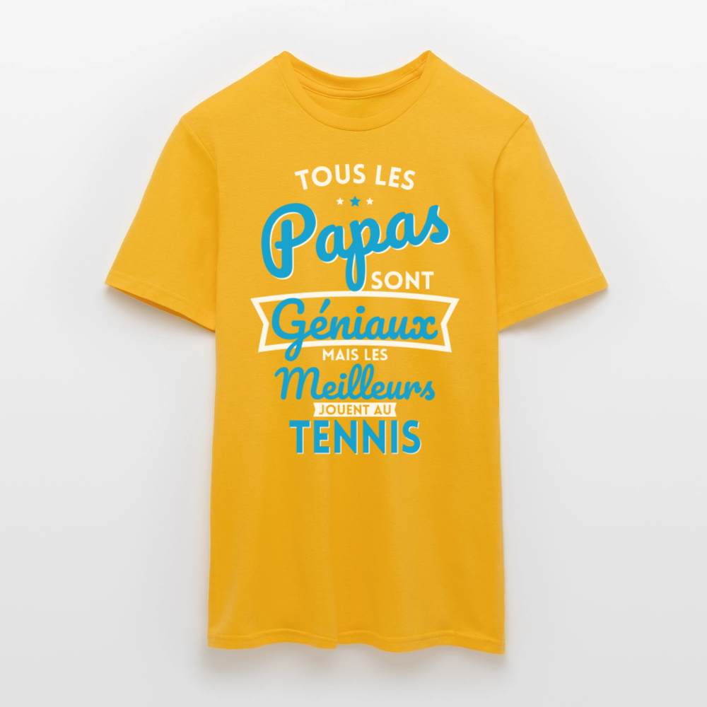 T-shirt Homme - Papas géniaux - Les meilleurs jouent au tennis - jaune