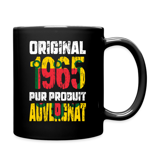 Mug uni - Anniversaire 60 Ans - Original 1965 - Pur produit Auvergnat - noir