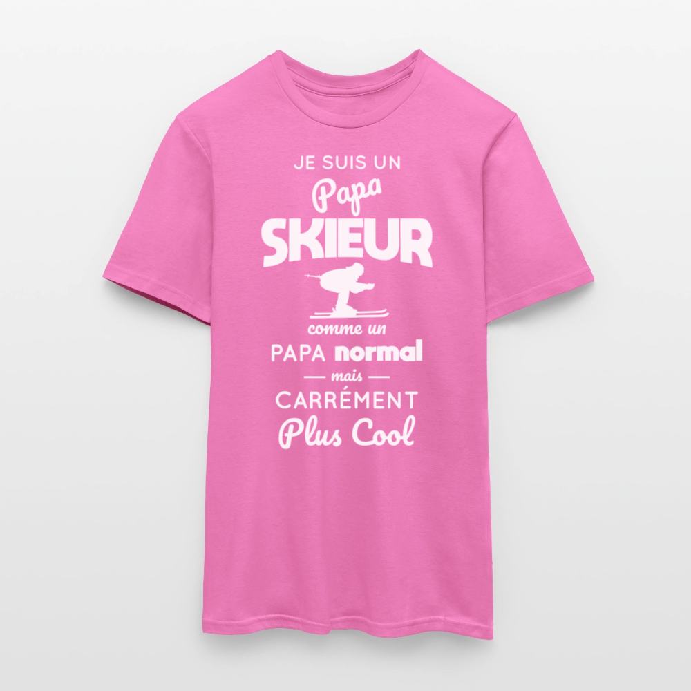 T-shirt Homme - Papa skieur plus cool - rose