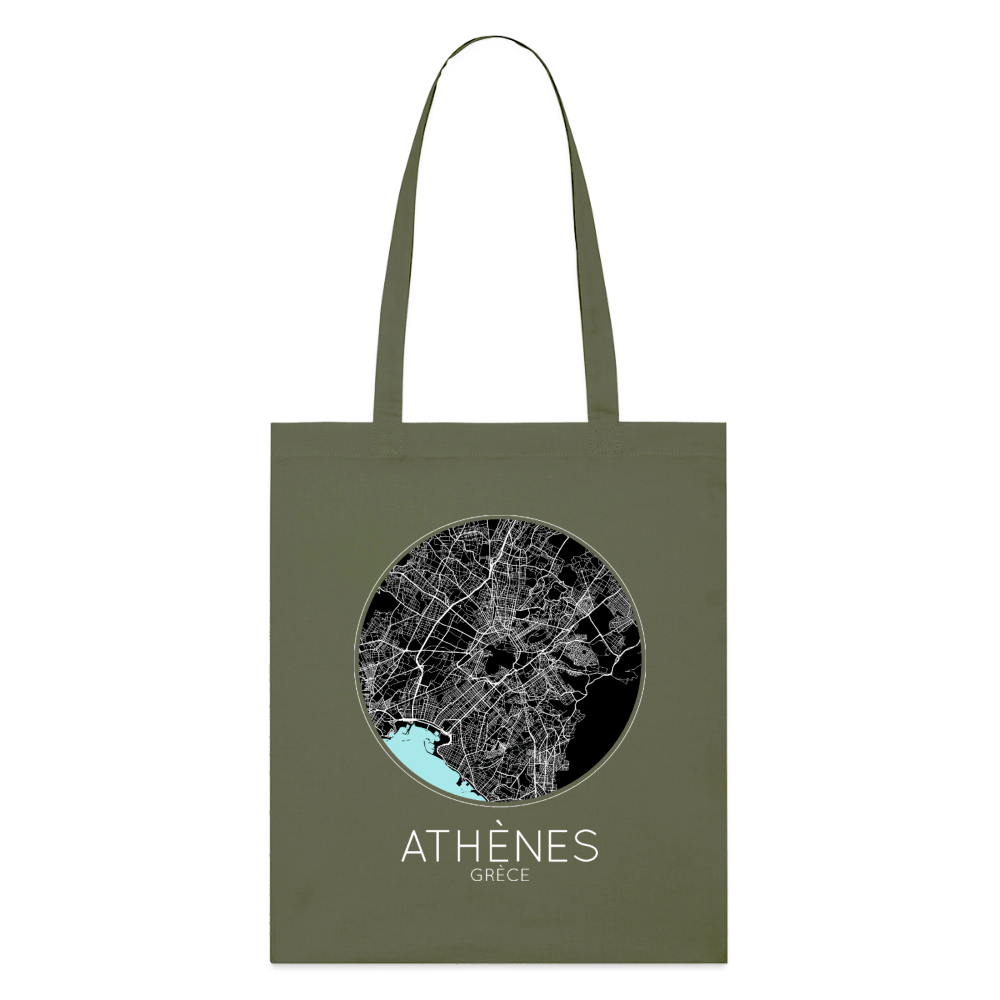 Tote Bag Athènes Bio – Plan d’Athènes - kaki