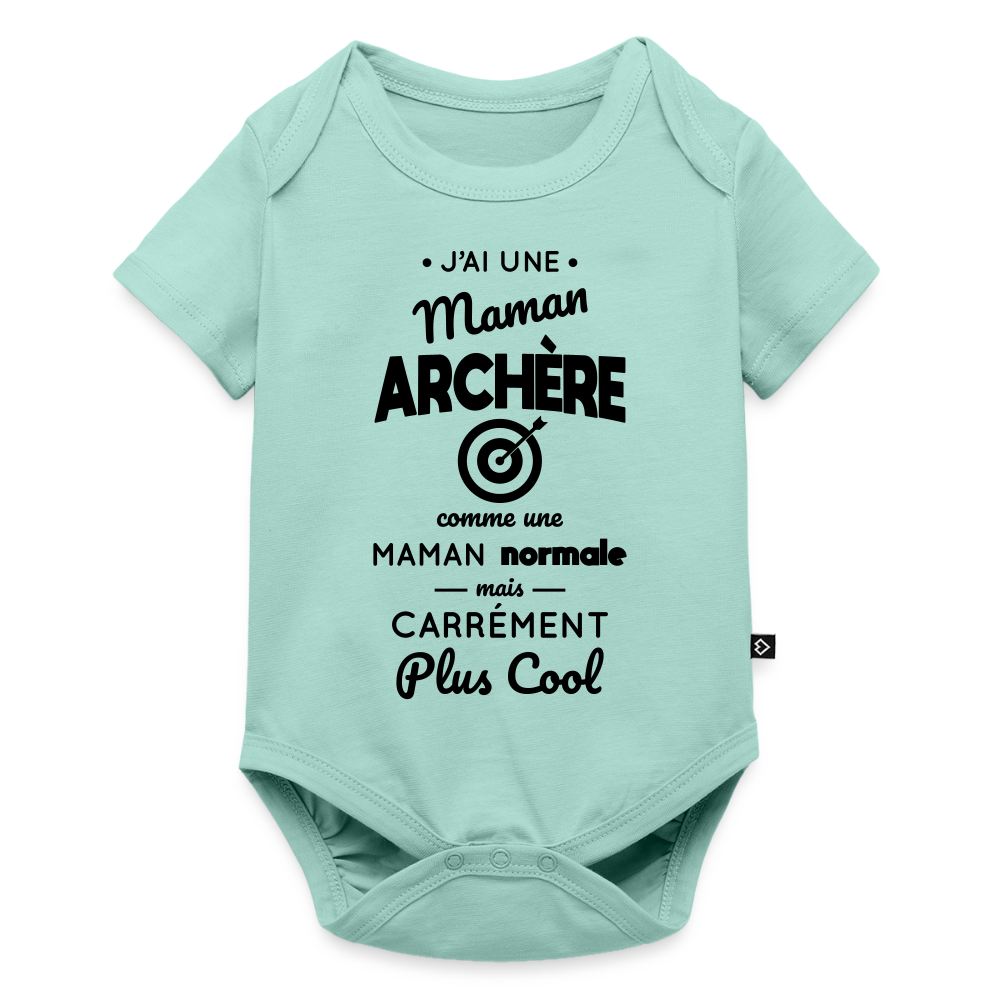 Body Bébé bio manches courtes - J'ai une maman archère - menthe 
