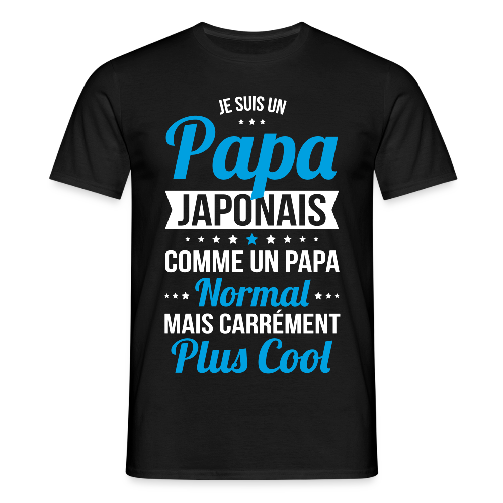 T-shirt Homme - Papa Japonais Plus Cool - noir