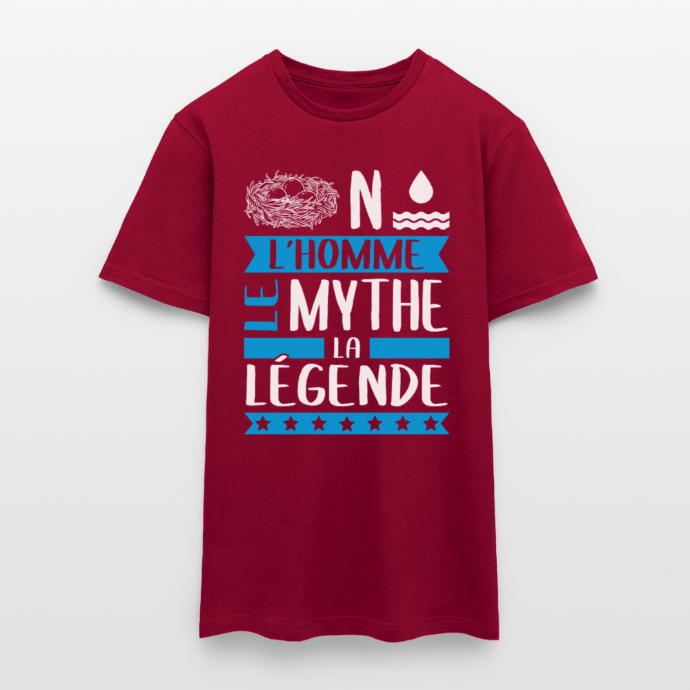 T-shirt homme Nino rébus – L’homme, le mythe, la légende - rouge brique