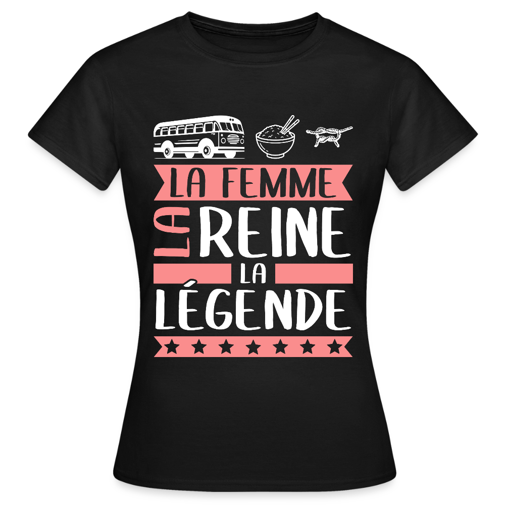 T-shirt femme Karine rébus – La femme, la reine, la légende - noir