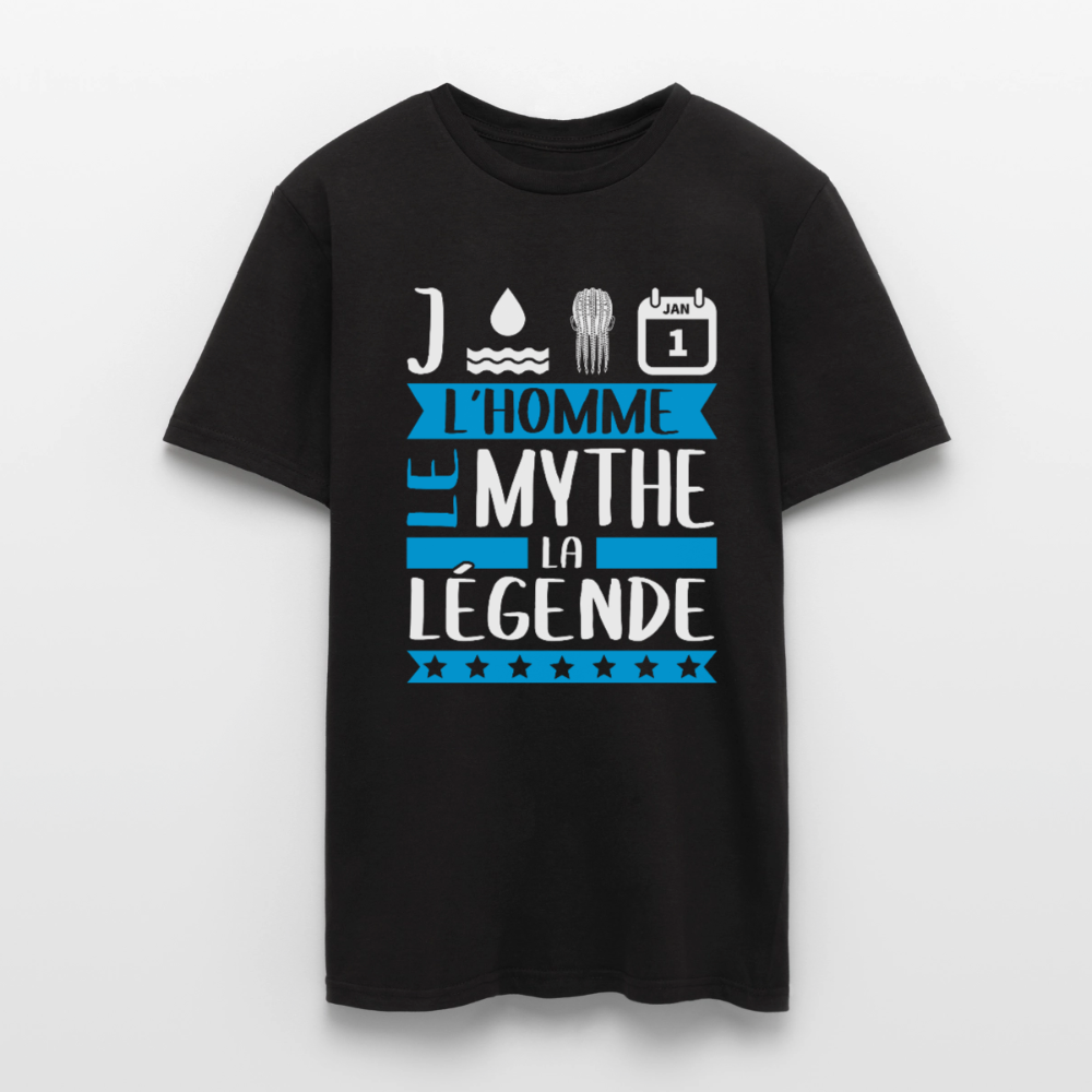 T-shirt homme Jonathan rébus – L’homme, le mythe, la légende - noir
