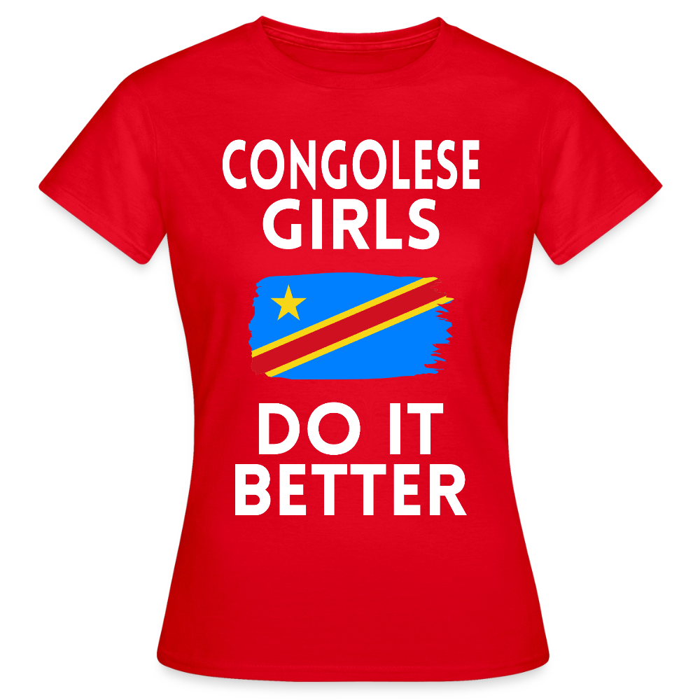 T-shirt femme - Congolese Girls Do It Better - RDC - rouge