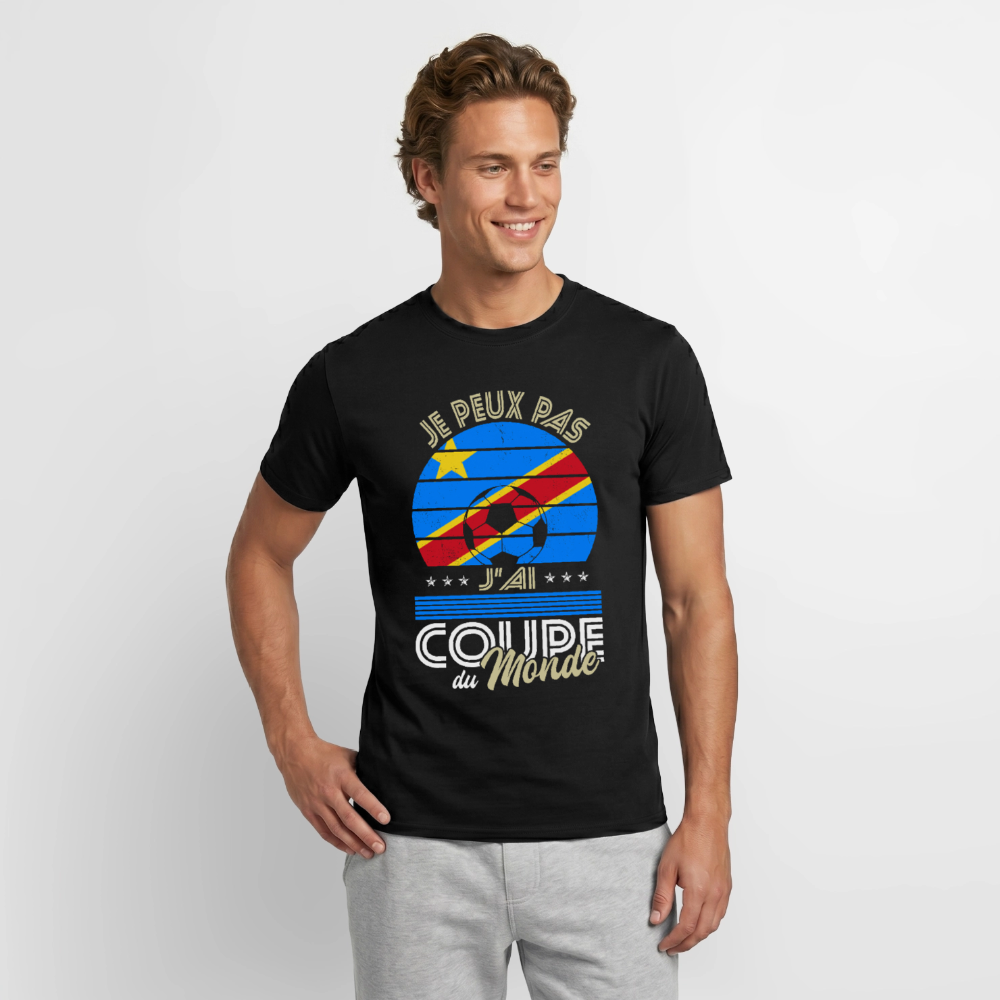 T-shirt Homme - Je peux pas j'ai Coupe du Monde - RD Congo - noir