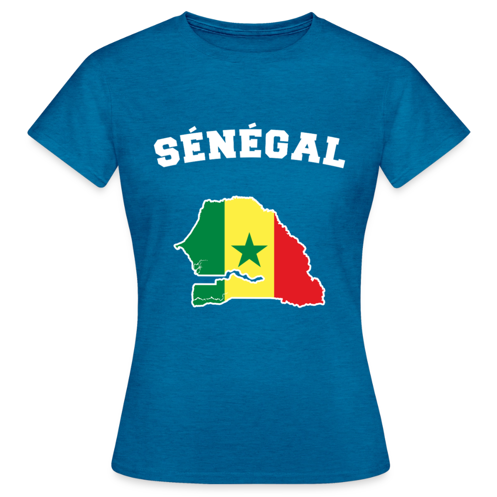 T-shirt Femme - Sénégal - bleu saphir antique chiné