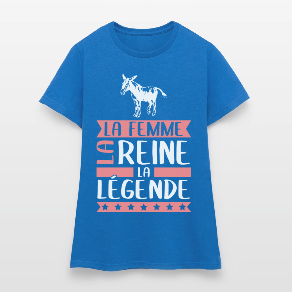T-shirt femme Anne rébus – La femme, la reine, la légende - bleu royal