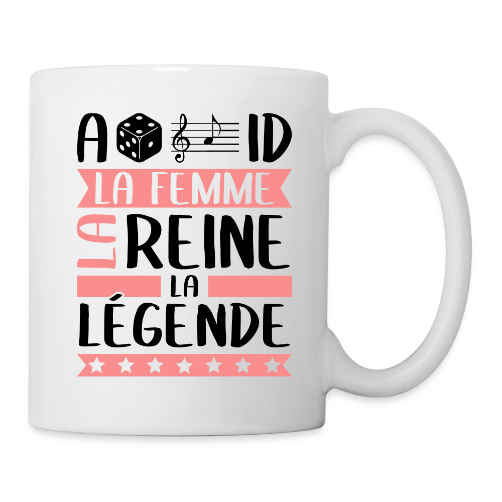 Mug blanc Adélaïde rébus – La femme, la reine, la légende - blanc