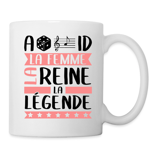 Mug blanc Adélaïde rébus – La femme, la reine, la légende - blanc