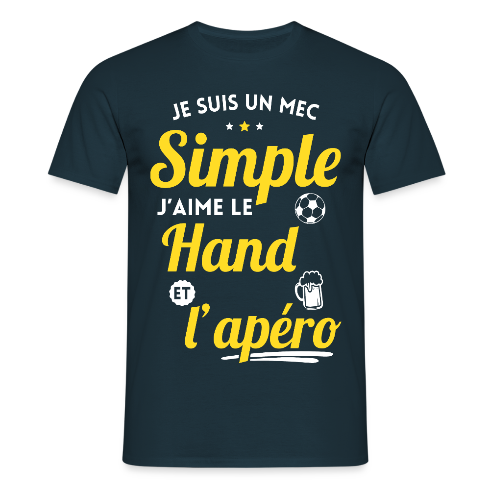 T-shirt Homme - J'aime le hand et l'apéro - marine