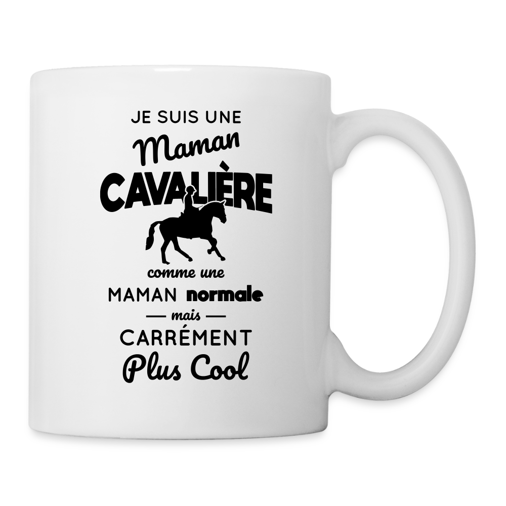 Mug blanc - Maman cavalière plus cool - blanc
