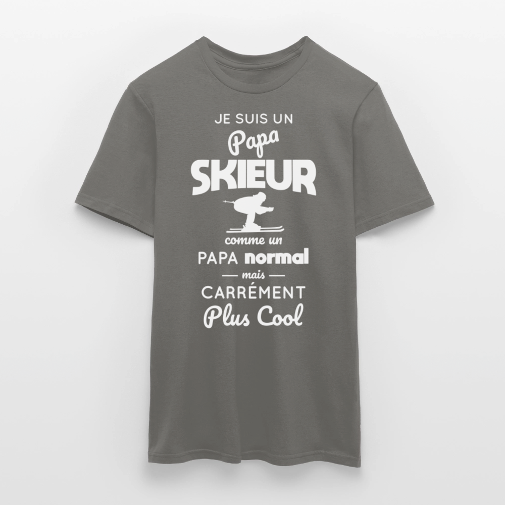 T-shirt Homme - Papa skieur plus cool - gris graphite