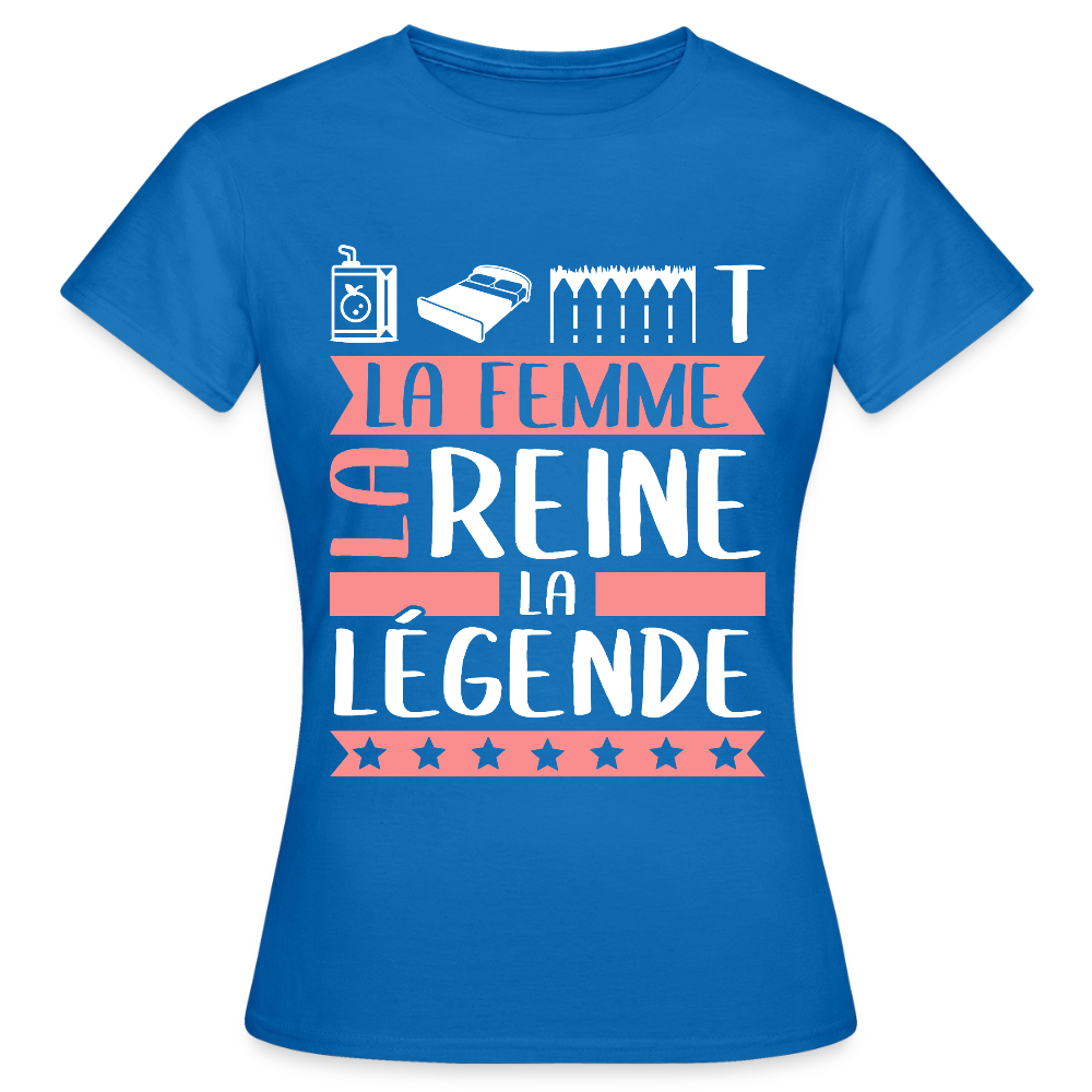 T-shirt femme Juliette rébus – La femme, la reine, la légende - bleu royal