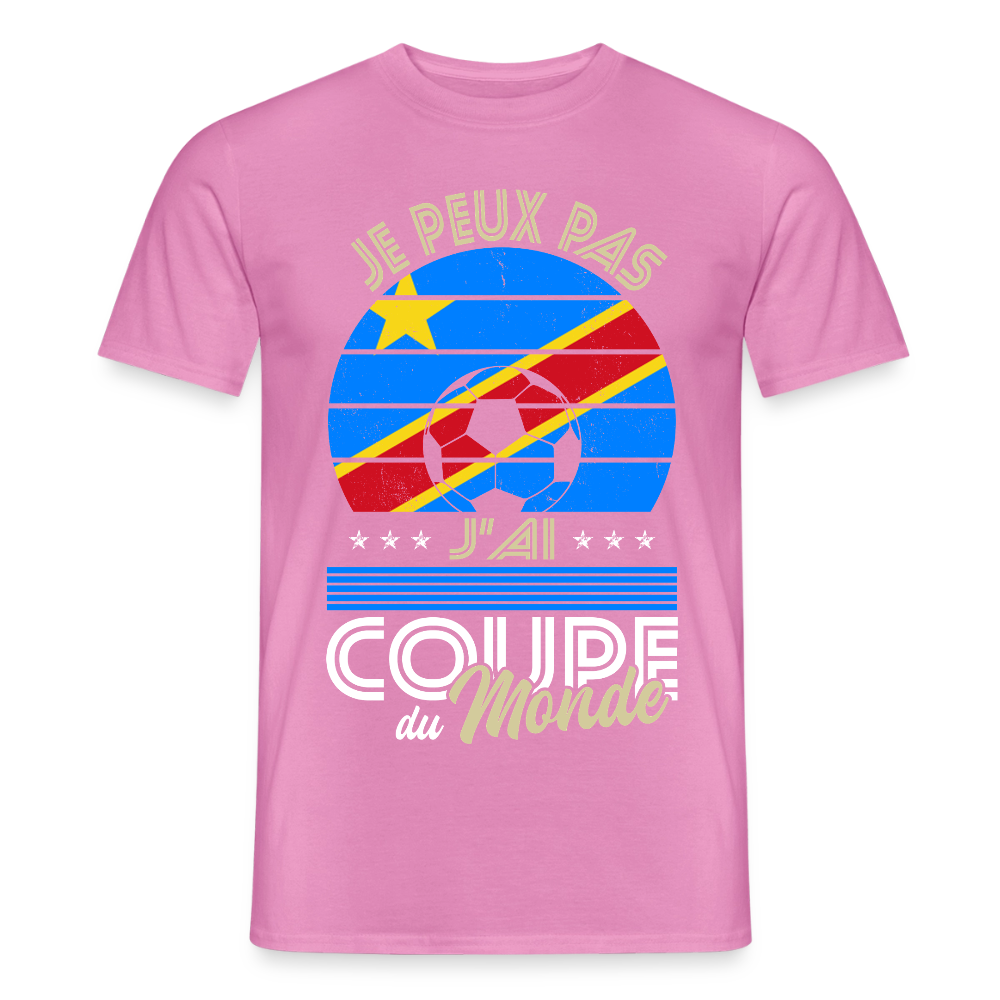 T-shirt Homme - Je peux pas j'ai Coupe du Monde - RD Congo - rose