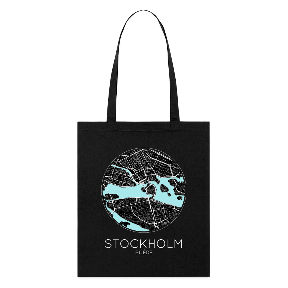 Tote Bag Stockholm Bio – Plan de Stockholm - noir