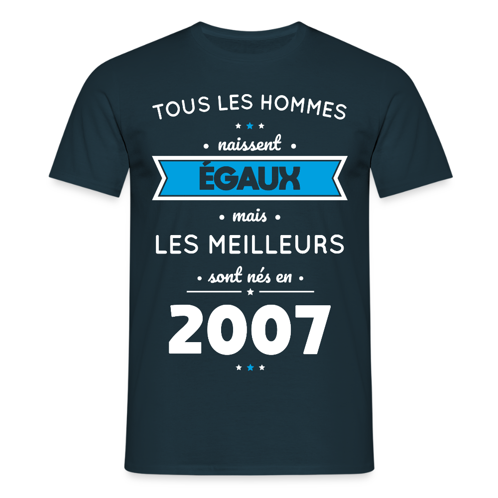 T-shirt Homme - Anniversaire 18 Ans - Les meilleurs sont nés en 2007 - marine