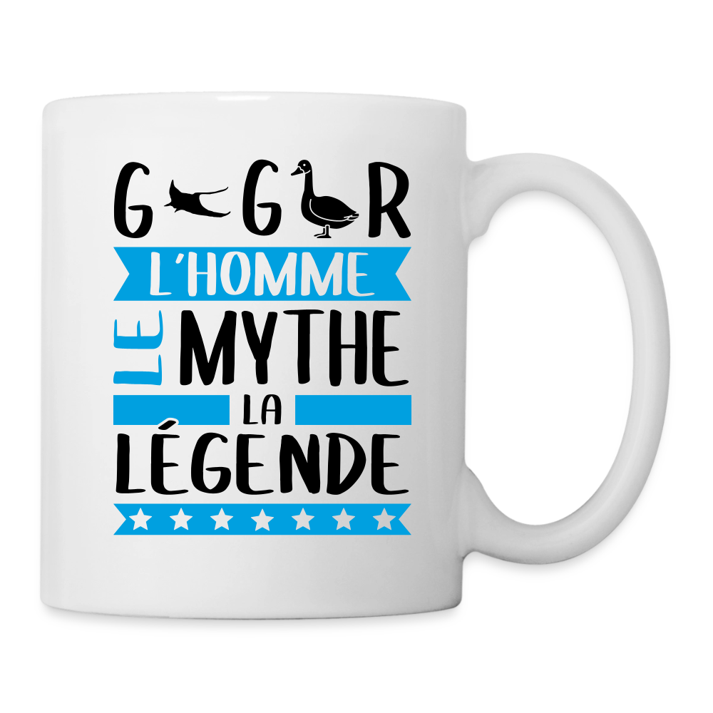 Mug blanc Grégoire rébus – L’homme, le mythe, la légende - blanc