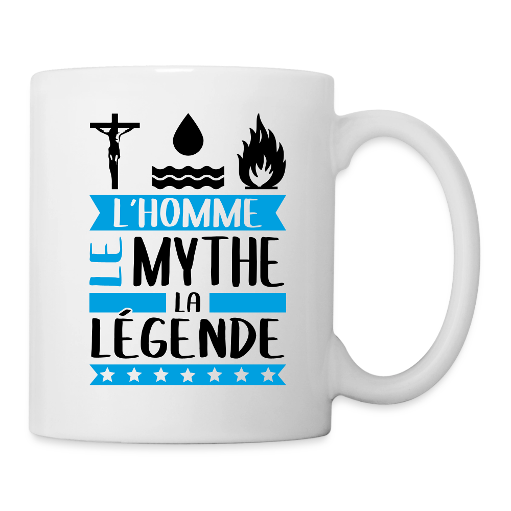 Mug blanc Christophe rébus – L’homme, le mythe, la légende - blanc