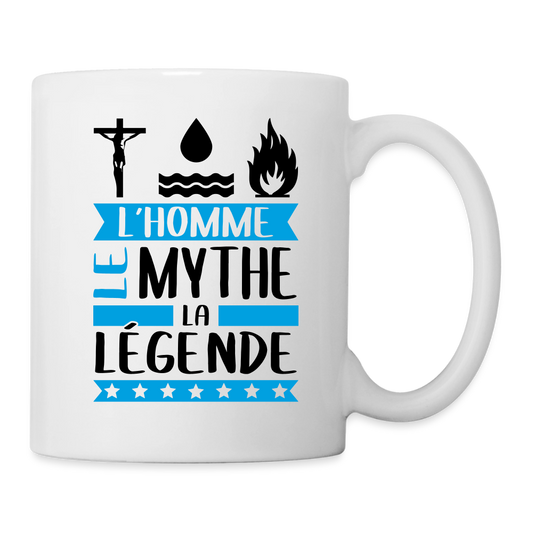 Mug blanc Christophe rébus – L’homme, le mythe, la légende - blanc
