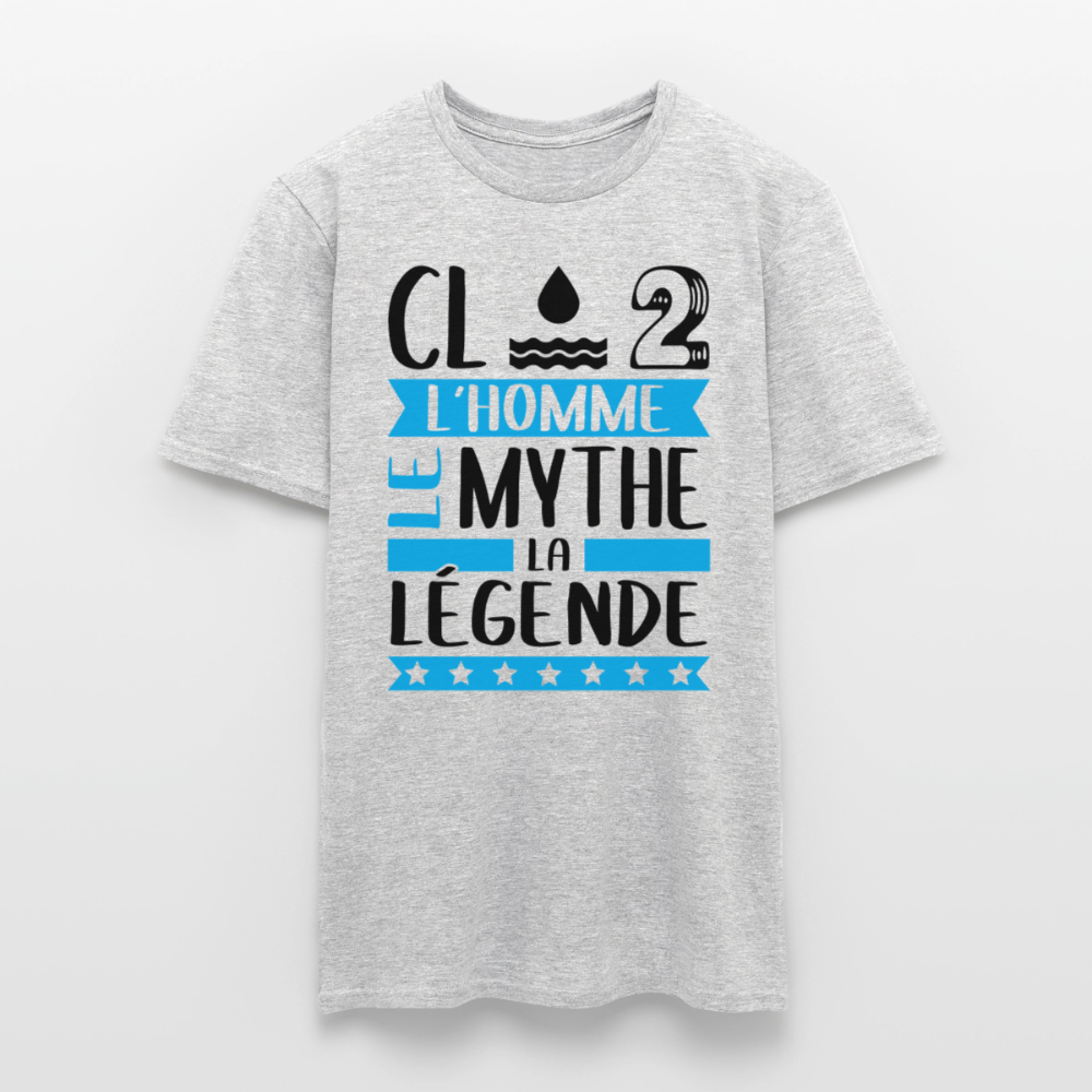T-shirt homme coloris clair Claude rébus – L’homme, le mythe, la légende - gris chiné