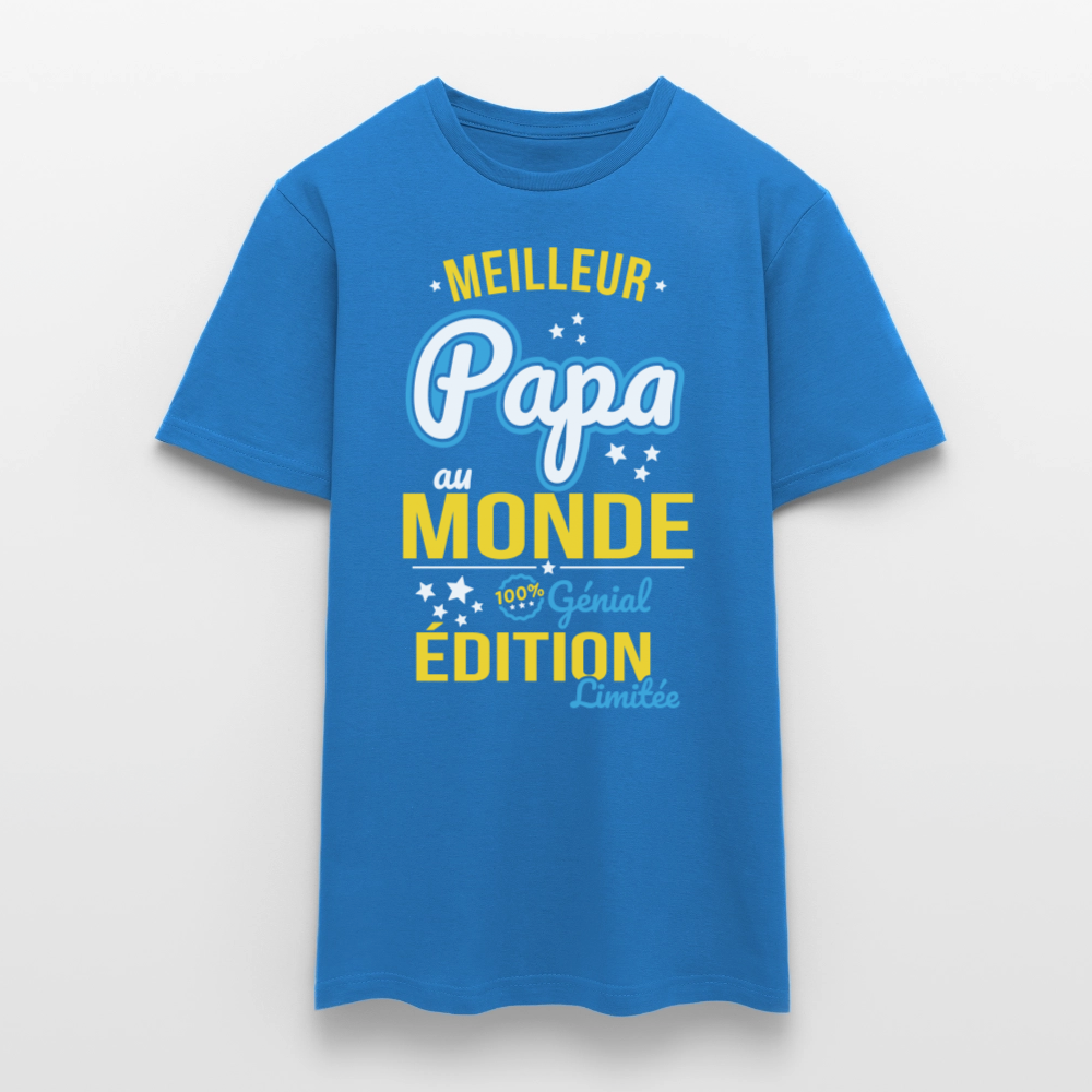 T-shirt Homme - Meilleur Papa au monde - bleu royal