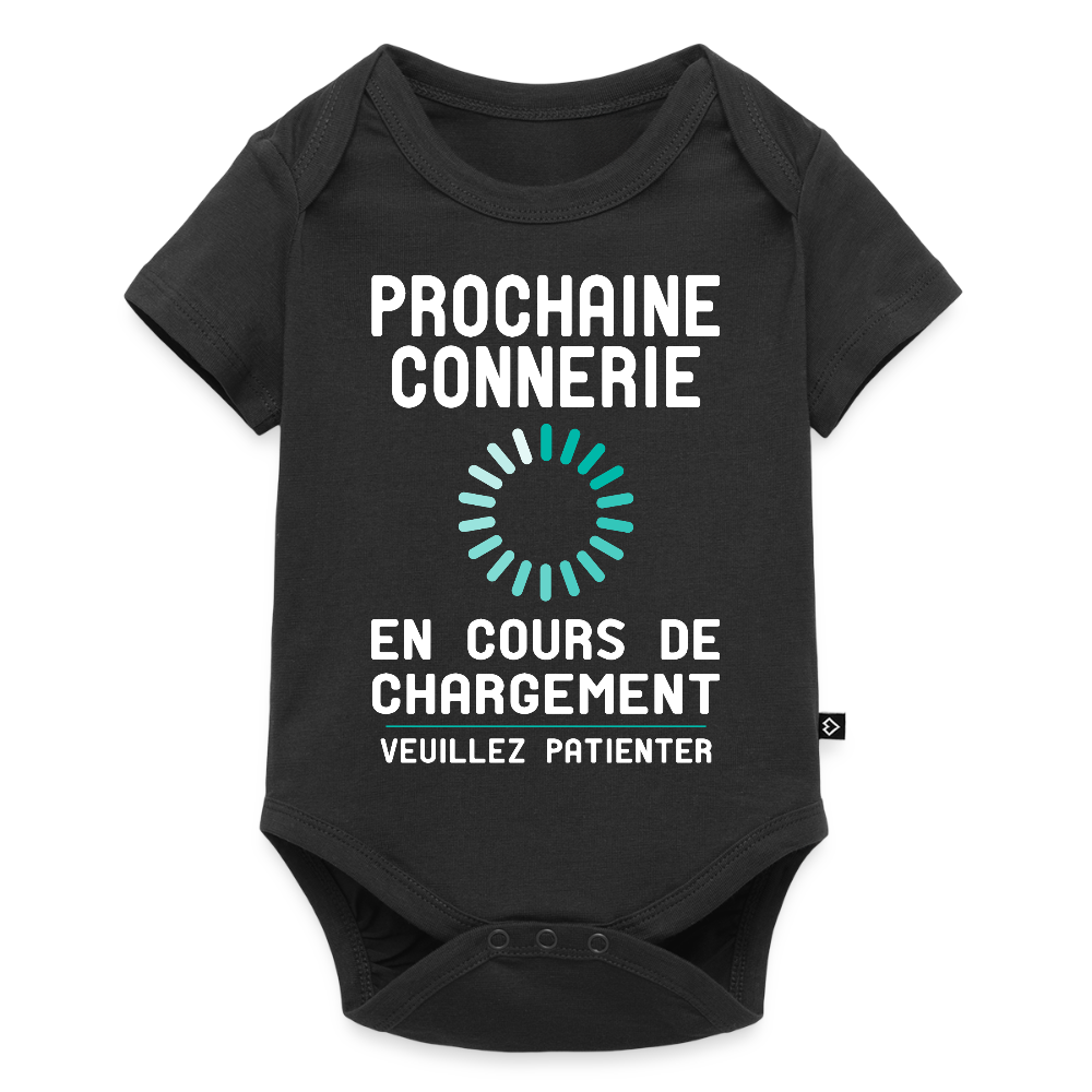 Body Bébé bio manches courtes - Prochaine connerie en cours de chargement - noir