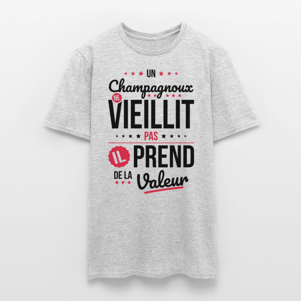 T-shirt Homme - Un Champagnoux ne vieillit pas - gris chiné