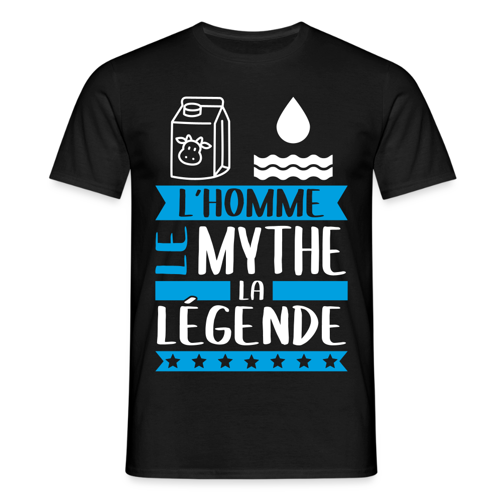 T-shirt homme Léo rébus – L’homme, le mythe, la légende - noir