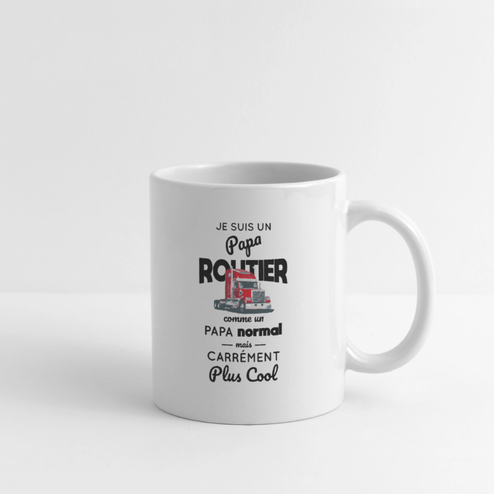 Mug blanc - Papa routier plus cool - blanc