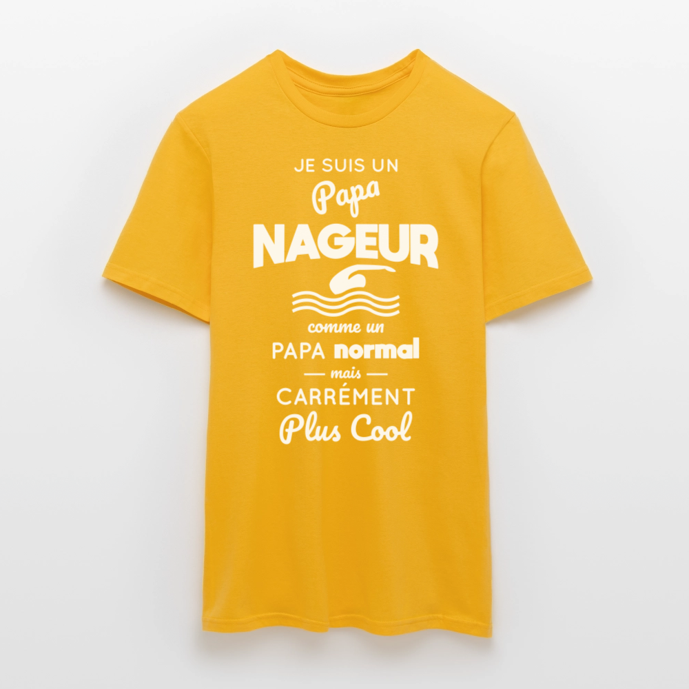 T-shirt Homme - Papa nageur plus cool - jaune
