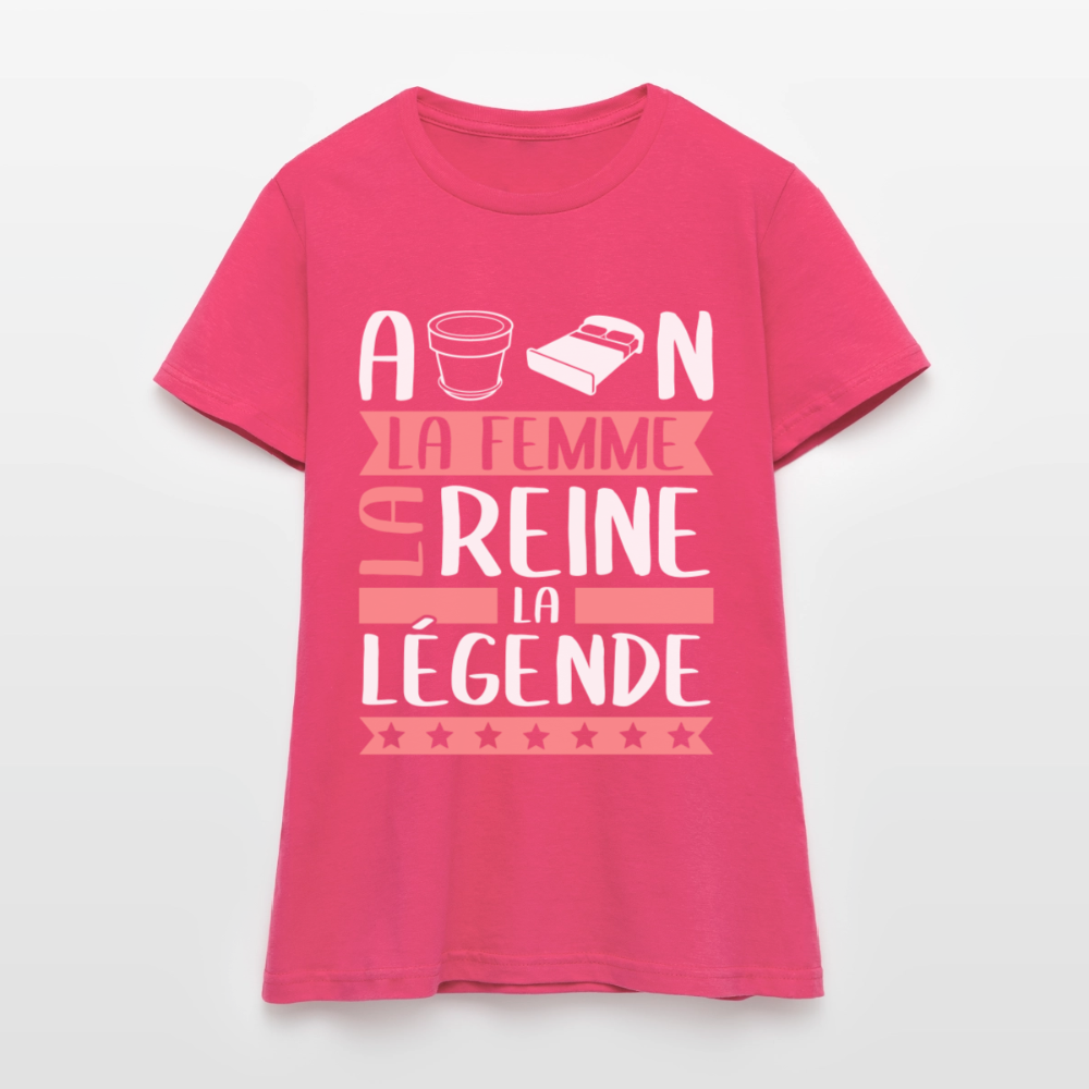 T-shirt femme Apolline rébus – La femme, la reine, la légende - rose azalée