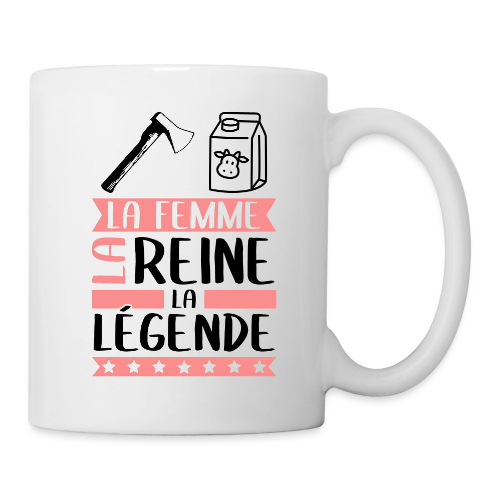 Mug blanc Ashley rébus – La femme, la reine, la légende - blanc