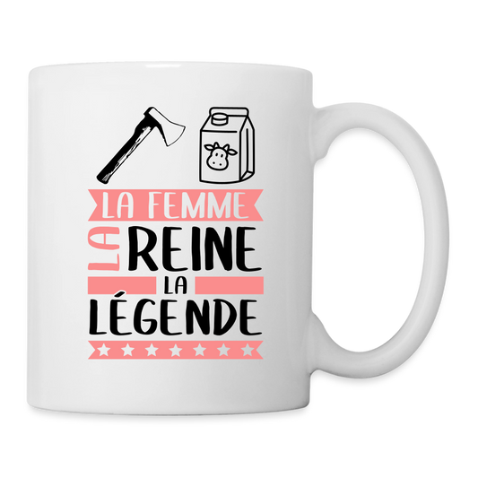 Mug blanc Ashley rébus – La femme, la reine, la légende - blanc