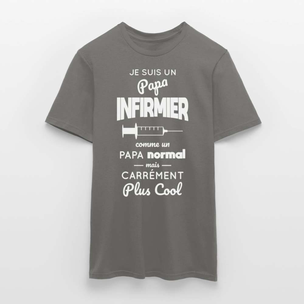T-shirt Homme - Papa infirmier plus cool - gris graphite