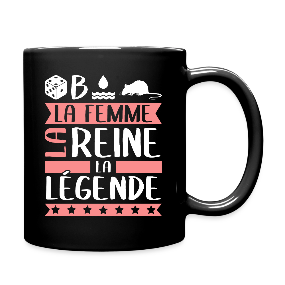Mug uni Déborah rébus – La femme, la reine, la légende - noir
