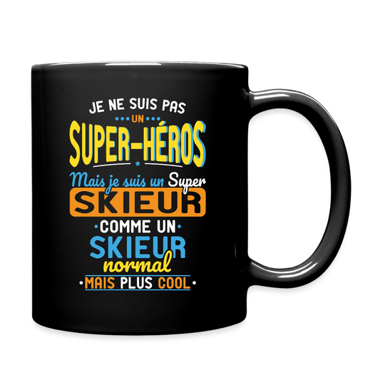 Mug uni - Pas un Super-Héros mais un super Skieur - noir
