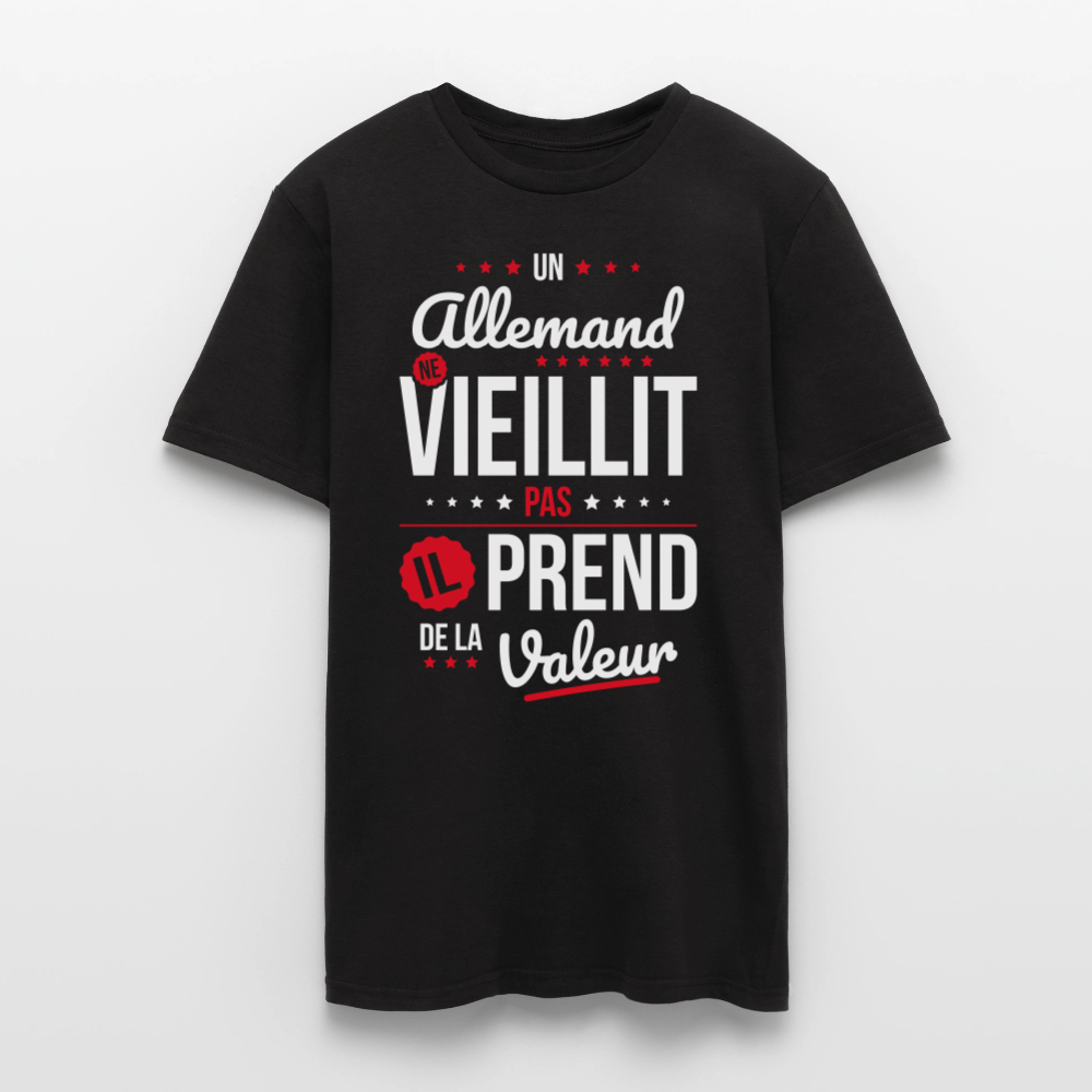 T-shirt Homme - Un Allemand ne vieillit pas - noir