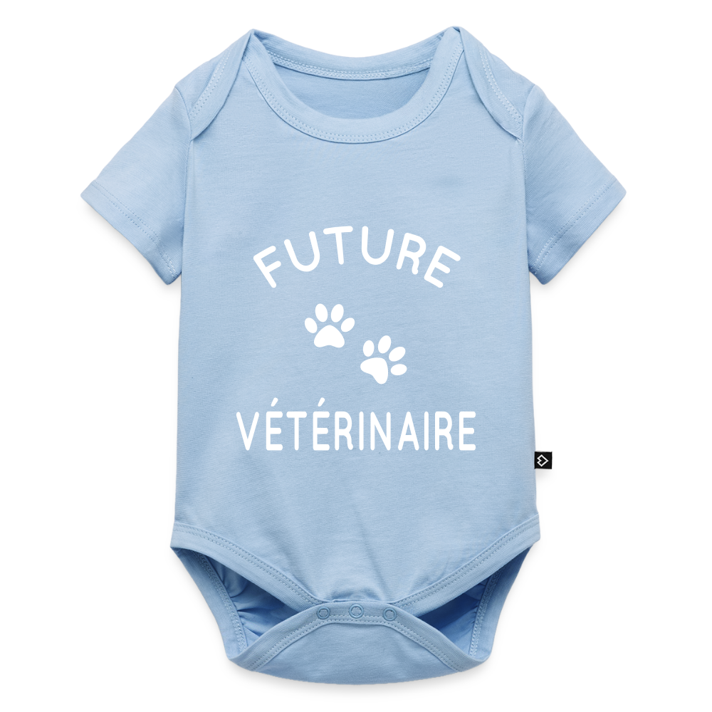 Body Bébé bio manches courtes - Future vétérinaire - bleu clair