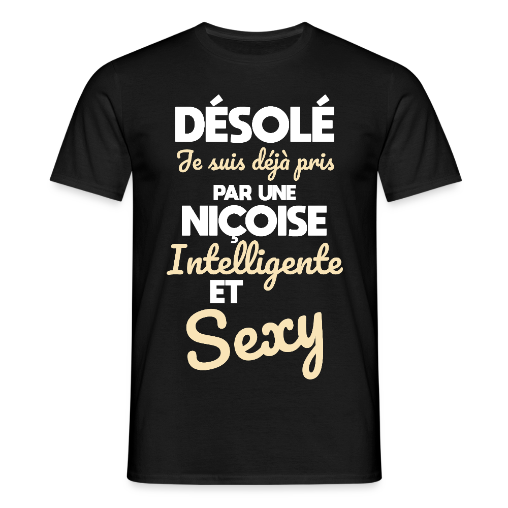 T-shirt Homme -  Je suis déjà pris par une Niçoise intelligente et sexy - noir