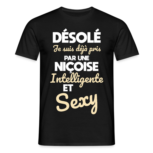 T-shirt Homme -  Je suis déjà pris par une Niçoise intelligente et sexy - noir