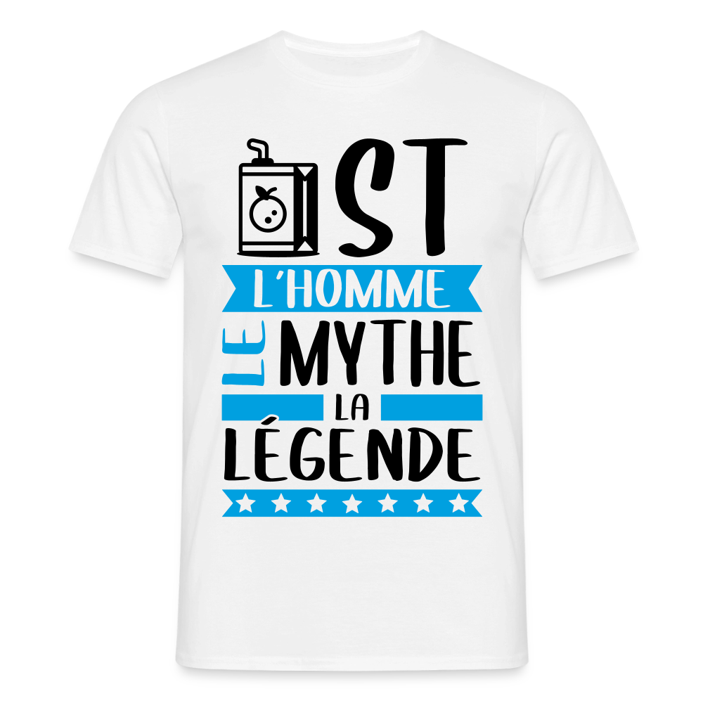 T-shirt homme coloris clair Juste en rébus – L’homme, le mythe, la légende - blanc