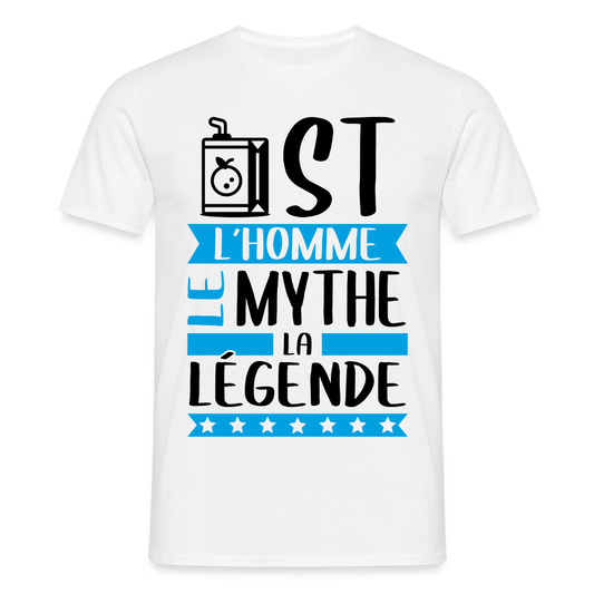 T-shirt homme coloris clair Juste en rébus – L’homme, le mythe, la légende - blanc