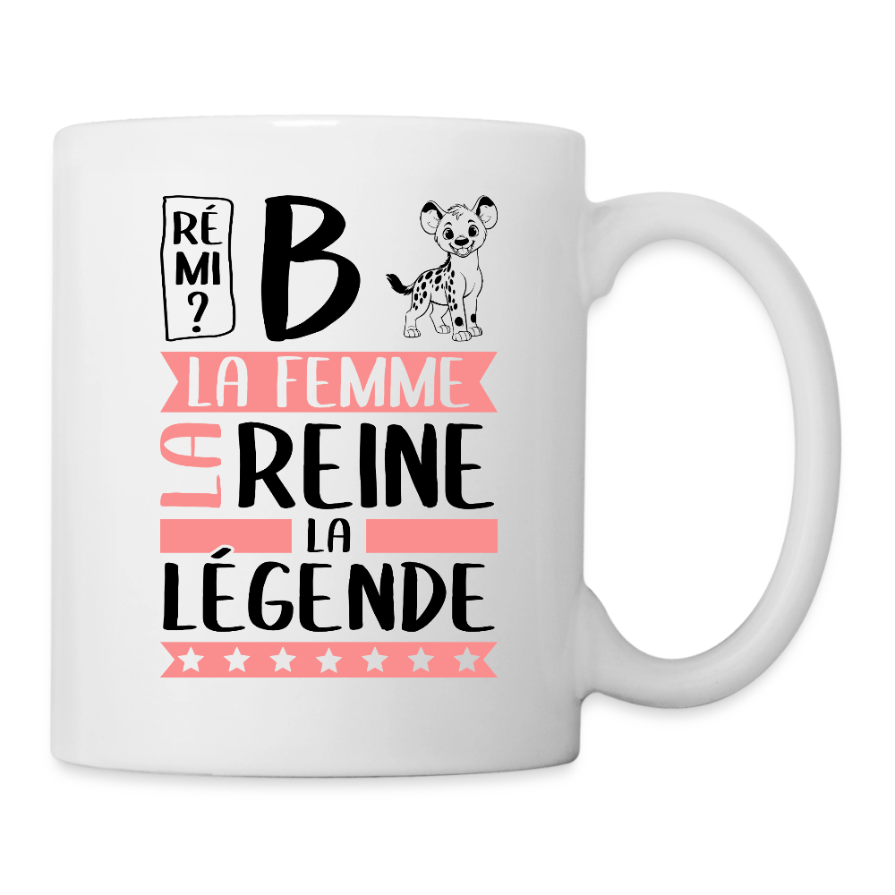 Mug blanc Fabienne rébus – La femme, la reine, la légende - blanc